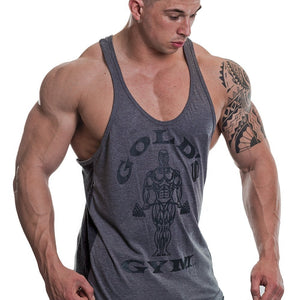 Golds Gym Tonal Panel Stringer - Grey-Charcoal - Urban Gym Wear