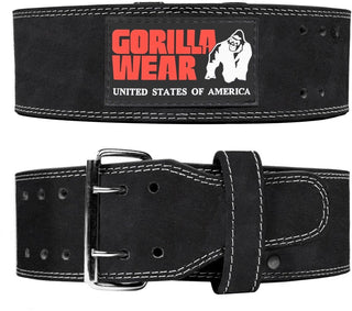 Gorilla Wear 4 Inch Leather Lifting Belt - Black - Urban Gym Wear