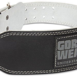 Gorilla Wear 4 Inch Padded Leather Lifting Belt - Black/Grey - Urban Gym Wear