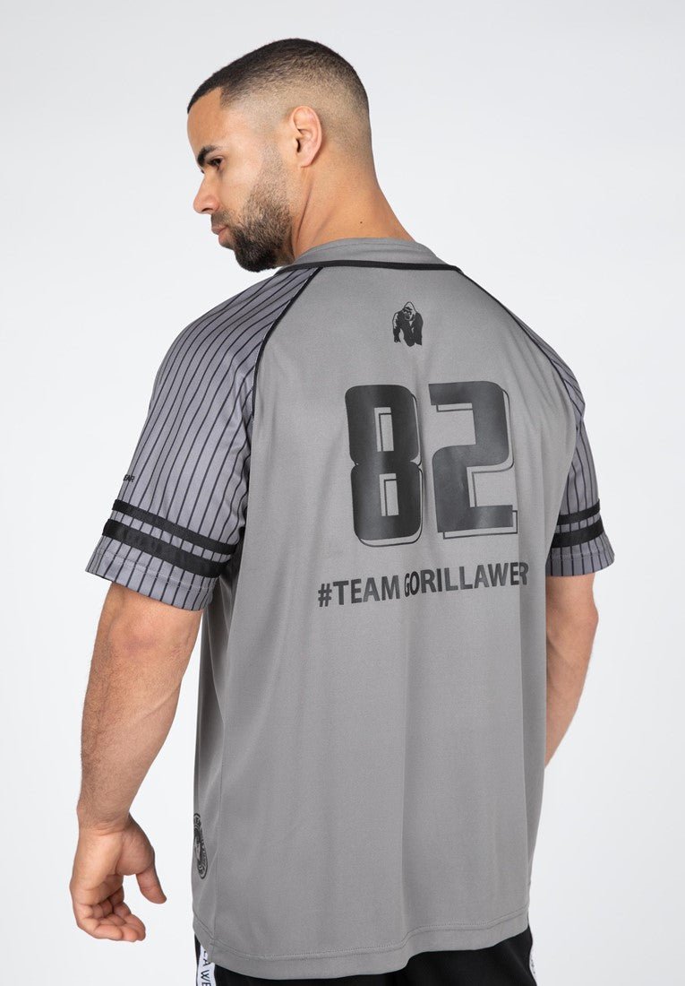 GORILLA WEAR Maillot De Baseball 82 - Jersey Style Américain Iconique Respirant - Blanc