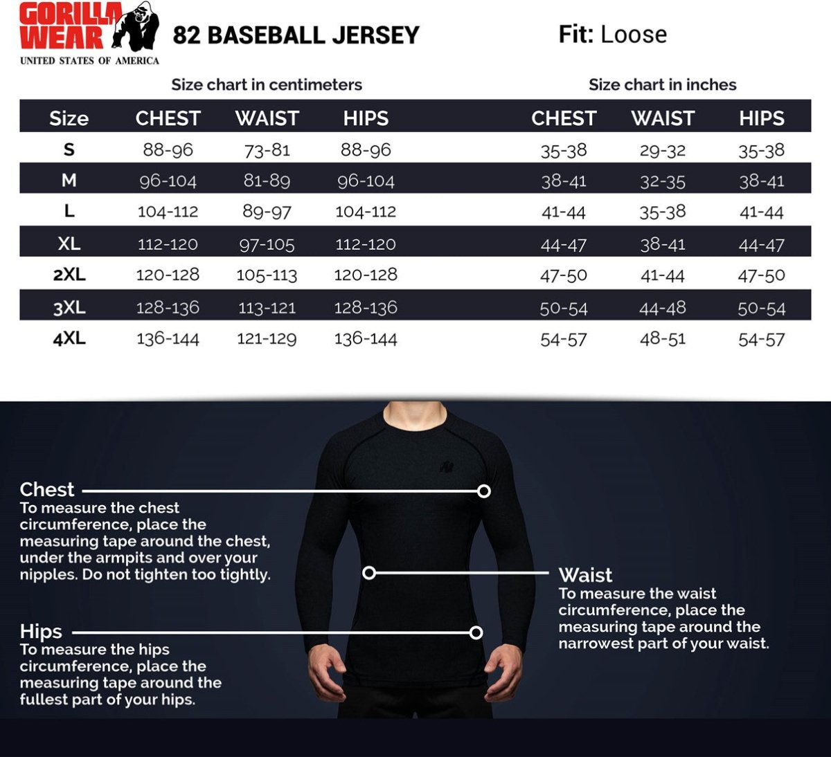 82 Baseball Jersey - Black Gorilla Wear