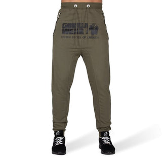 Gorilla Wear Alabama Drop Crotch Joggers - Army Green - Urban Gym Wear
