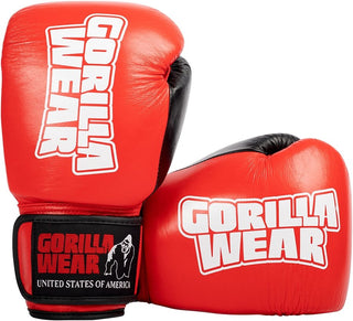 Gorilla Wear Ashton Pro Boxing Gloves - Red-Black - Urban Gym Wear