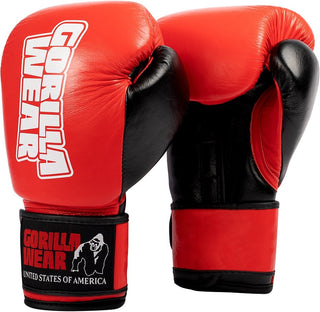 Gorilla Wear Ashton Pro Boxing Gloves - Red-Black - Urban Gym Wear