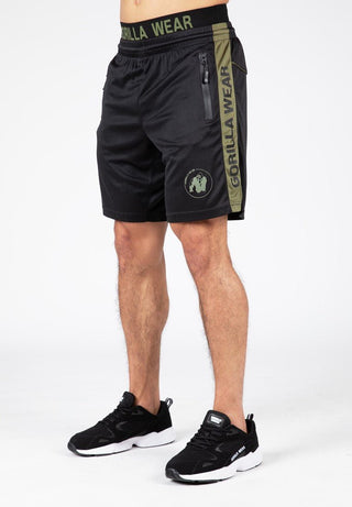 Gorilla Wear Atlanta Shorts - Black/Green - Urban Gym Wear