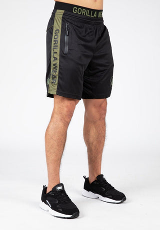 Gorilla Wear Atlanta Shorts - Black/Green - Urban Gym Wear