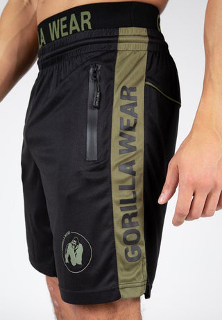 Gorilla Wear Atlanta Shorts - Black/Green - Urban Gym Wear