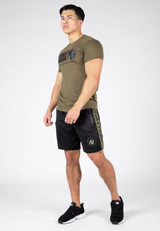 Gorilla Wear Atlanta Shorts - Black/Green - Urban Gym Wear