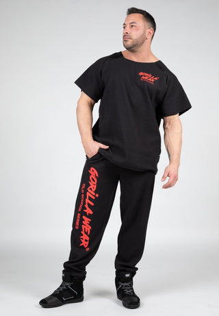 Gorilla Wear Augustine Old School Pants - Black/Red - Urban Gym Wear