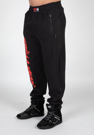 Gorilla Wear Augustine Old School Pants - Black/Red - Urban Gym Wear