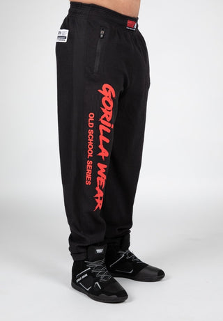 Gorilla Wear Augustine Old School Pants - Black/Red - Urban Gym Wear