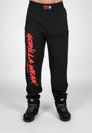 Gorilla Wear Augustine Old School Pants - Black/Red - Urban Gym Wear