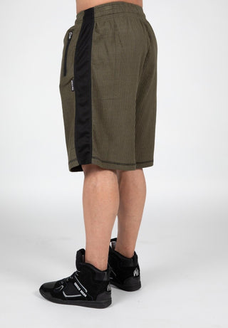 Gorilla Wear Augustine Old School Shorts - Army Green - Urban Gym Wear