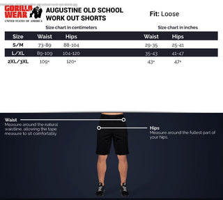 Gorilla Wear Augustine Old School Shorts - Grey - Urban Gym Wear