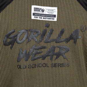 Gorilla Wear Augustine Old School Work Out Top - Army Green - Urban Gym Wear