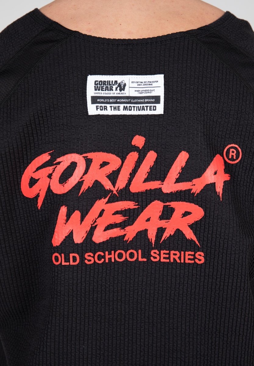 Gorilla Wear Augustine Old School Work Out Top - Black/Red - Urban Gym Wear