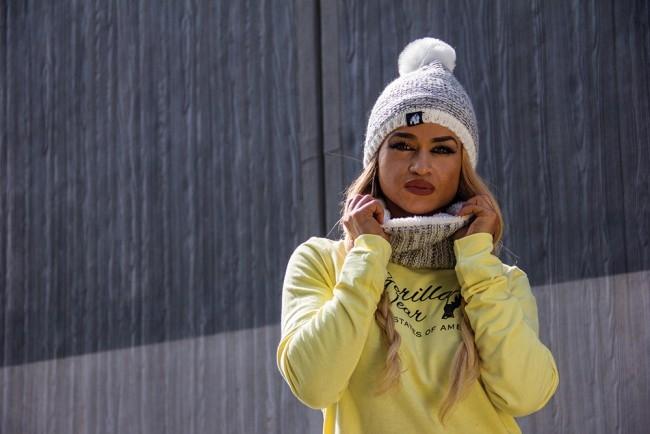 Gorilla Wear Bellevue Beanie - White-Grey - Urban Gym Wear