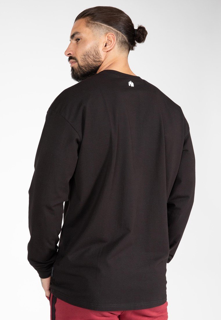 Gorilla Wear Boise Oversized Long Sleeve - Black - Urban Gym Wear