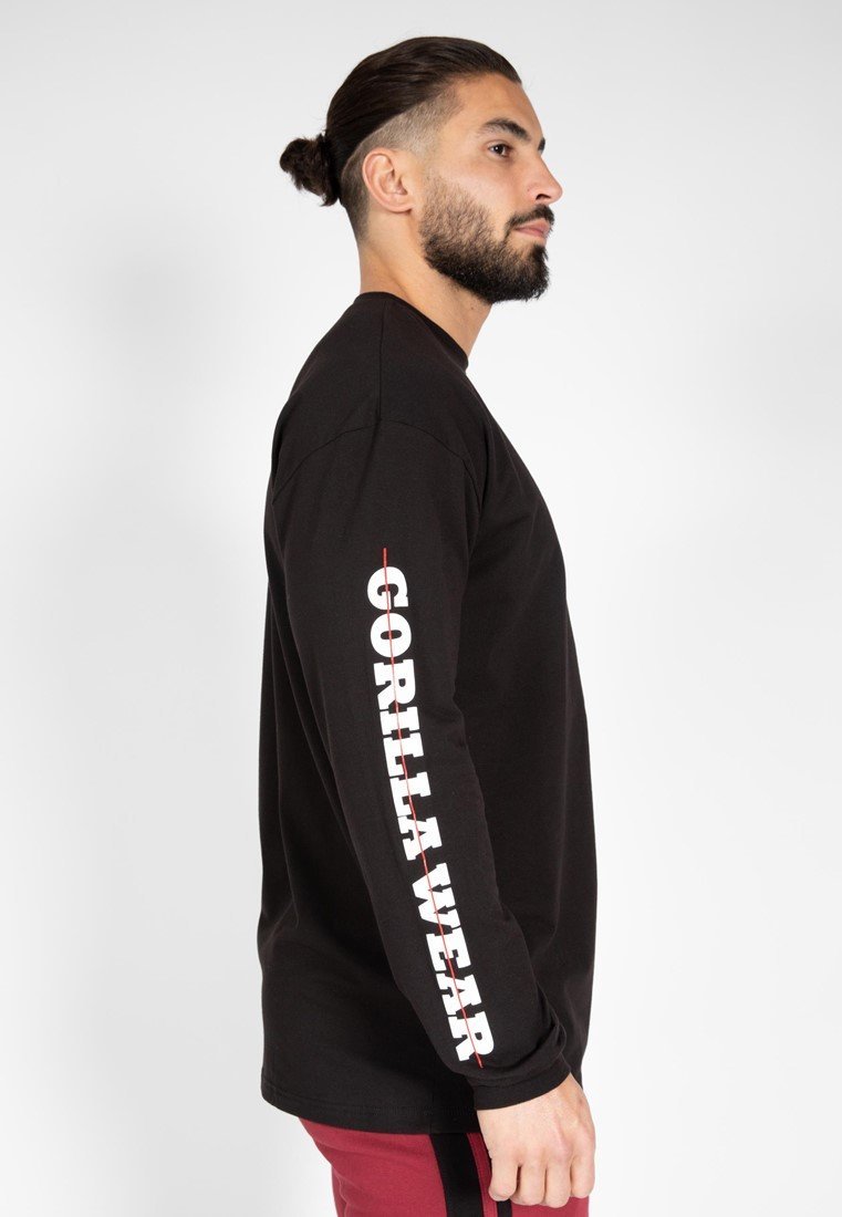 Gorilla Wear Boise Oversized Long Sleeve - Black - Urban Gym Wear