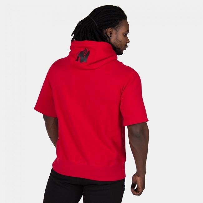 Gorilla Wear Boston Short Sleeve Hoodie - Red - Urban Gym Wear