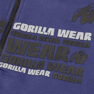 Gorilla Wear Bowie Mesh Zipped Hoodie - Navy Blue - Urban Gym Wear