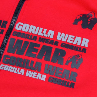 Gorilla Wear Bowie Mesh Zipped Hoodie - Red - Urban Gym Wear