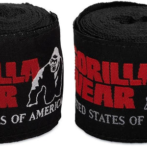 Gorilla Wear Boxing Hand Wraps Black - 2.5m - 98 Inch - Urban Gym Wear