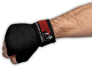 Gorilla Wear Boxing Hand Wraps Black - 3m - 118 Inch - Urban Gym Wear