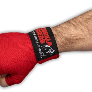 Gorilla Wear Boxing Hand Wraps Red - 2.5m - 98 Inch - Urban Gym Wear