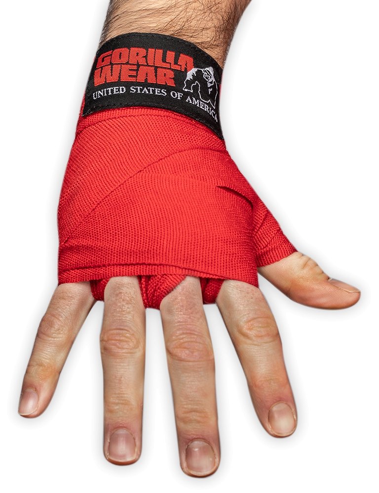 Gorilla Wear Boxing Hand Wraps Red 3m 118 Inch Urban Gym Wear
