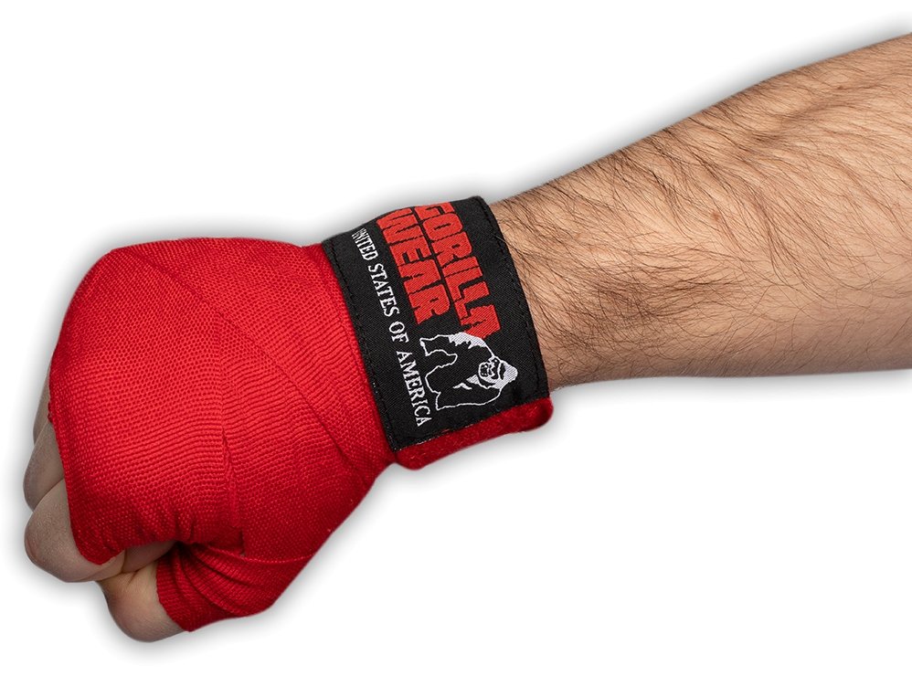Gorilla Wear Boxing Hand Wraps Red 3m 118 Inch Urban Gym Wear