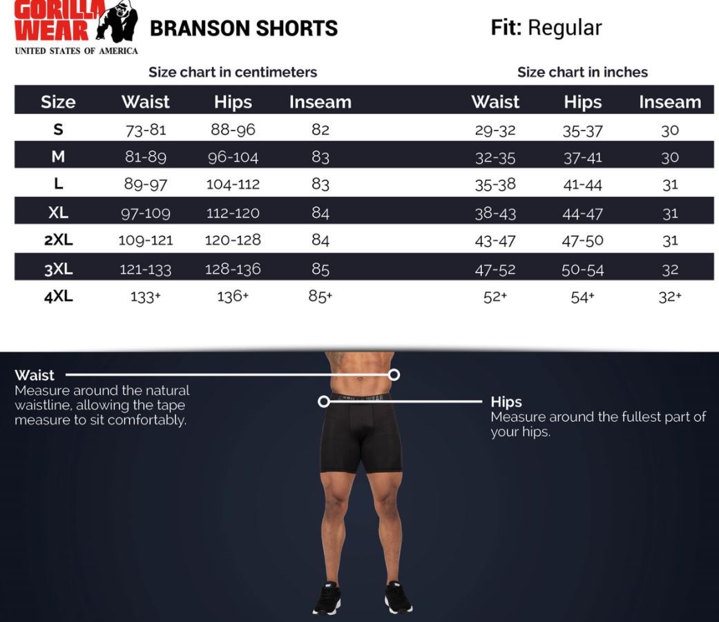 Gorilla Wear Branson Shorts - Black/Grey - Urban Gym Wear