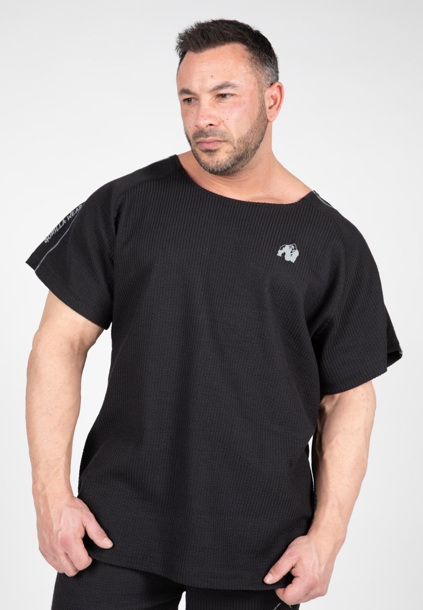 Gorilla Wear Buffalo Old School Workout Top - Black/Grey - Urban Gym Wear