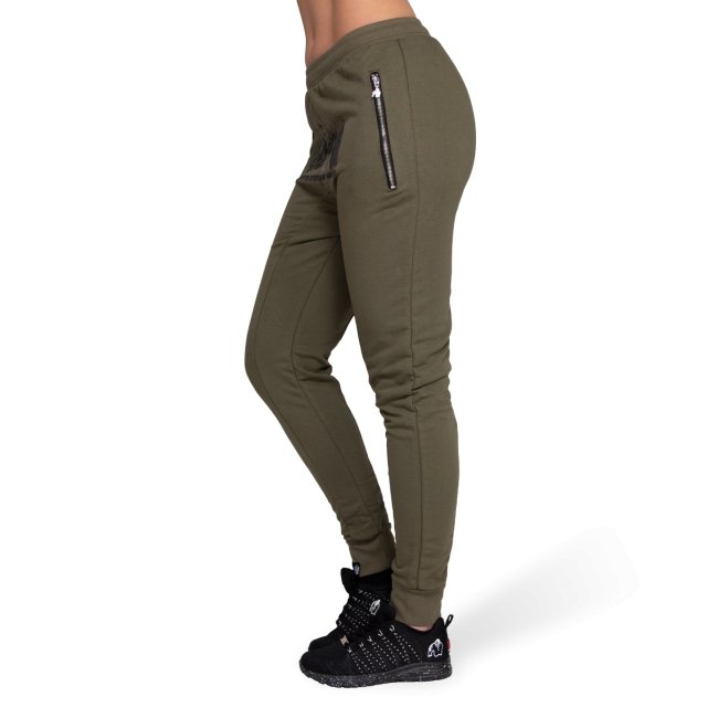 Gorilla Wear Celina Drop Crotch Joggers - Army Green - Urban Gym Wear