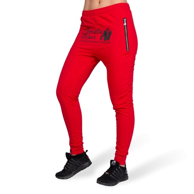 Gorilla Wear Celina Drop Crotch Joggers Red Urban Gym Wear