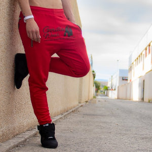 Gorilla Wear Celina Drop Crotch Joggers - Red - Urban Gym Wear
