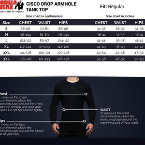 Gorilla Wear Cisco Drop Armhole Tank Top - Black/White - Urban Gym Wear