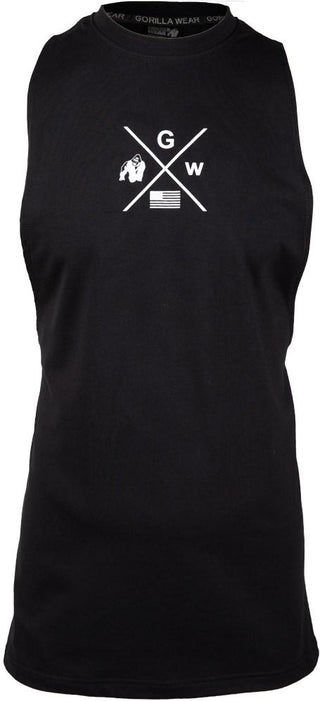 Gorilla Wear Cisco Drop Armhole Tank Top - Black/White - Urban Gym Wear