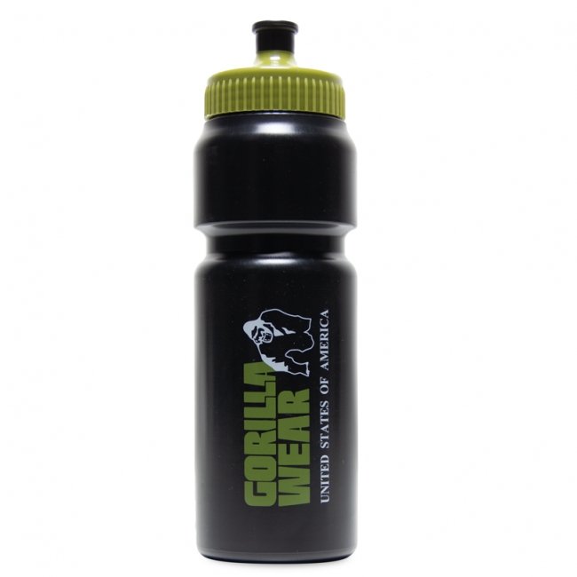 Gorilla Wear Classic Sports Bottle 750ml - Black-Army Green - Urban Gym Wear