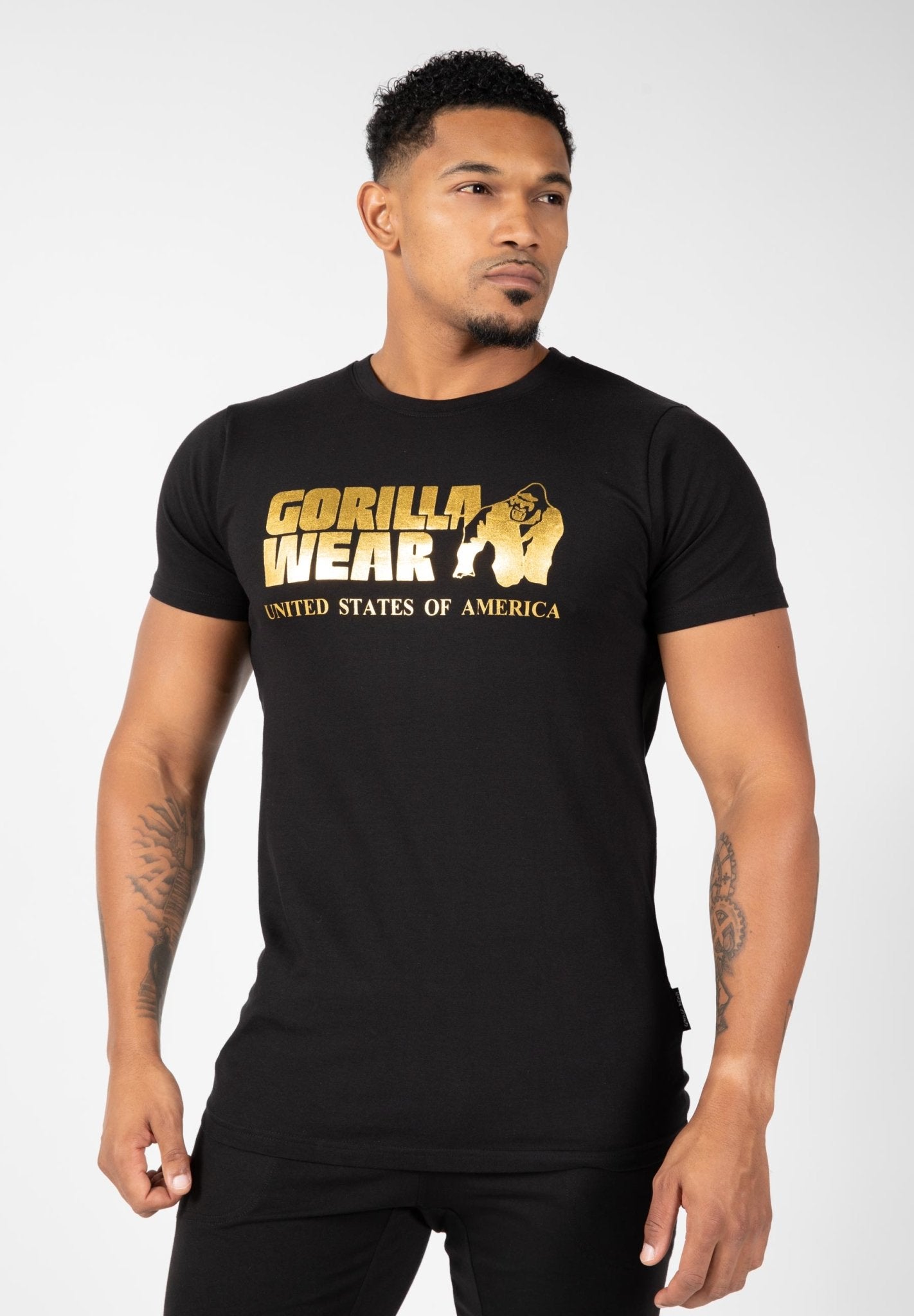 Gorilla Wear Classic T-Shirt - Black/Gold - Urban Gym Wear