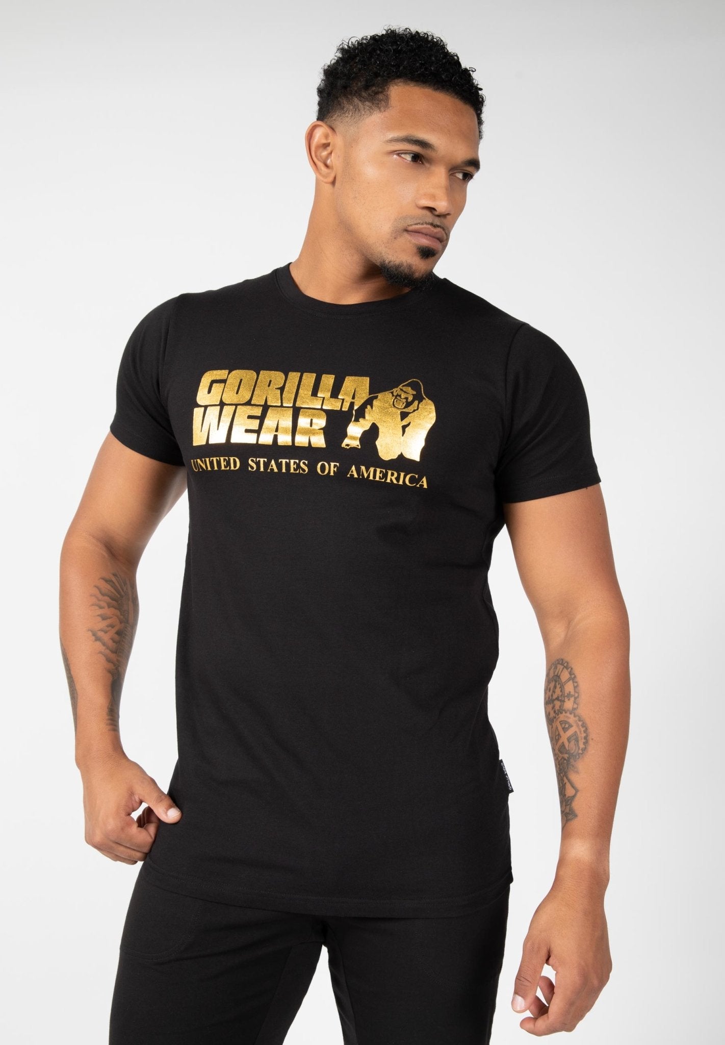 Gorilla Wear Classic T-Shirt - Black/Gold - Urban Gym Wear