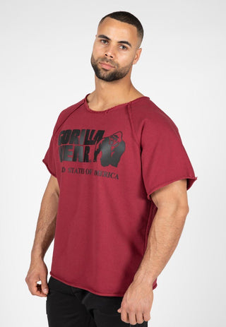 Gorilla Wear Classic Workout Top - Burgundy Red - Urban Gym Wear