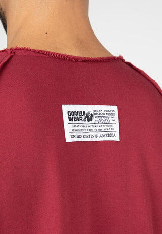 Gorilla Wear Classic Workout Top - Burgundy Red - Urban Gym Wear