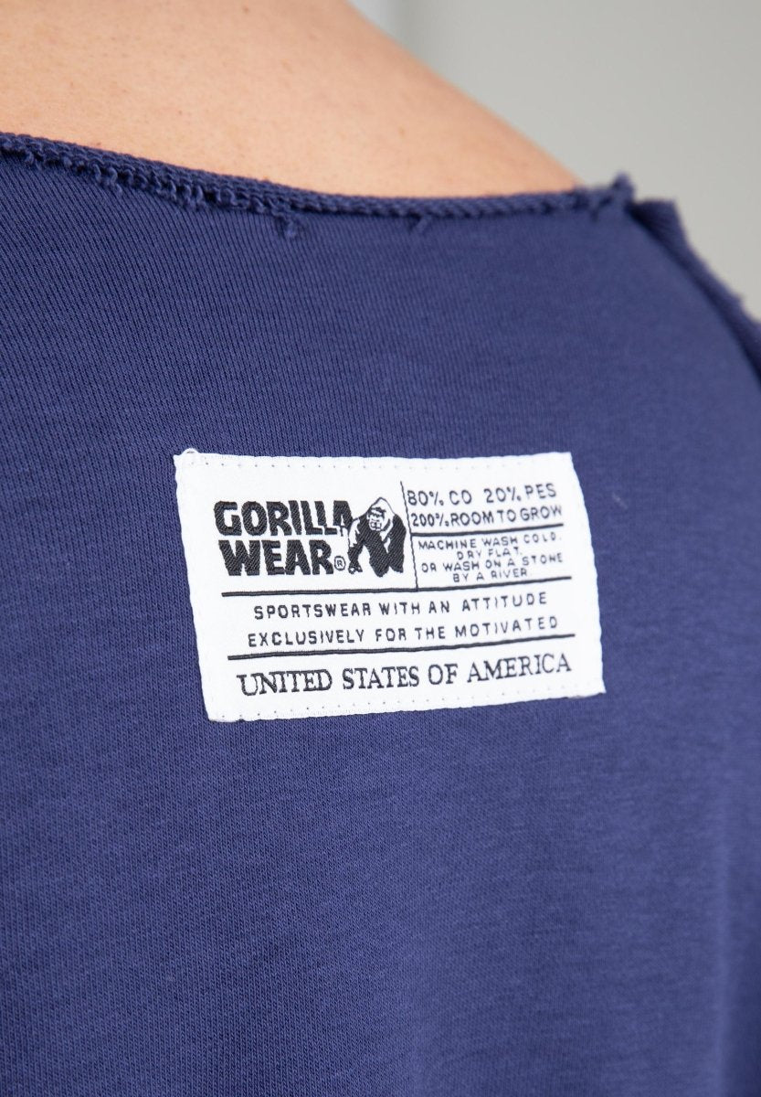 Gorilla Wear Rentz Long Sleeve - Navy Blue – Urban Gym Wear