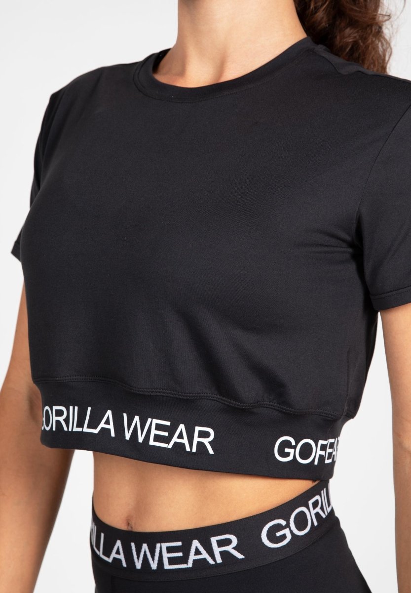Gorilla Wear Colby Cropped T-Shirt - Black - Urban Gym Wear