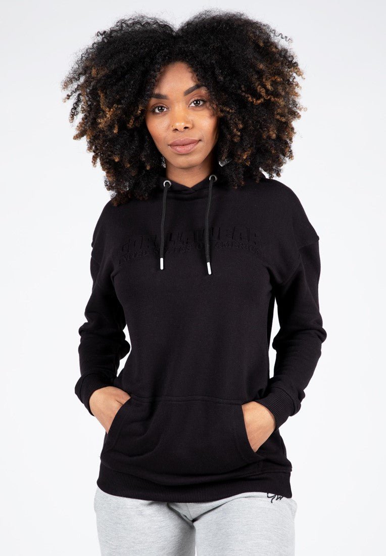 Gorilla Wear Crowley Womens Oversized Hoodie Black Urban Gym Wear