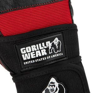 Gorilla Wear Dallas Wrist Wrap Gloves - Black/Red - Urban Gym Wear