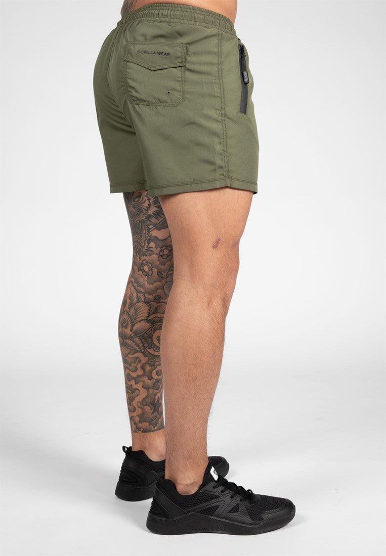 Gorilla Wear Destin Swim Shorts Army Green Urban Gym Wear