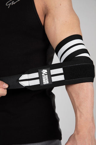 Gorilla Wear Elbow Wraps - Black/White - Urban Gym Wear