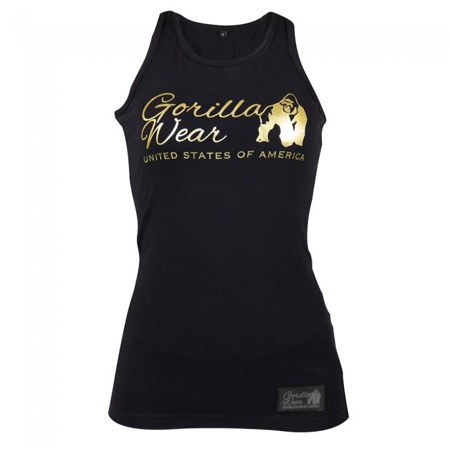 Gorilla Wear Florence Tank Top - Black-Gold - Urban Gym Wear